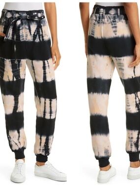 Ulla Johnson Haven Tie Dye Black Peach Orange Jogger Sweatpants Small AS-IS
